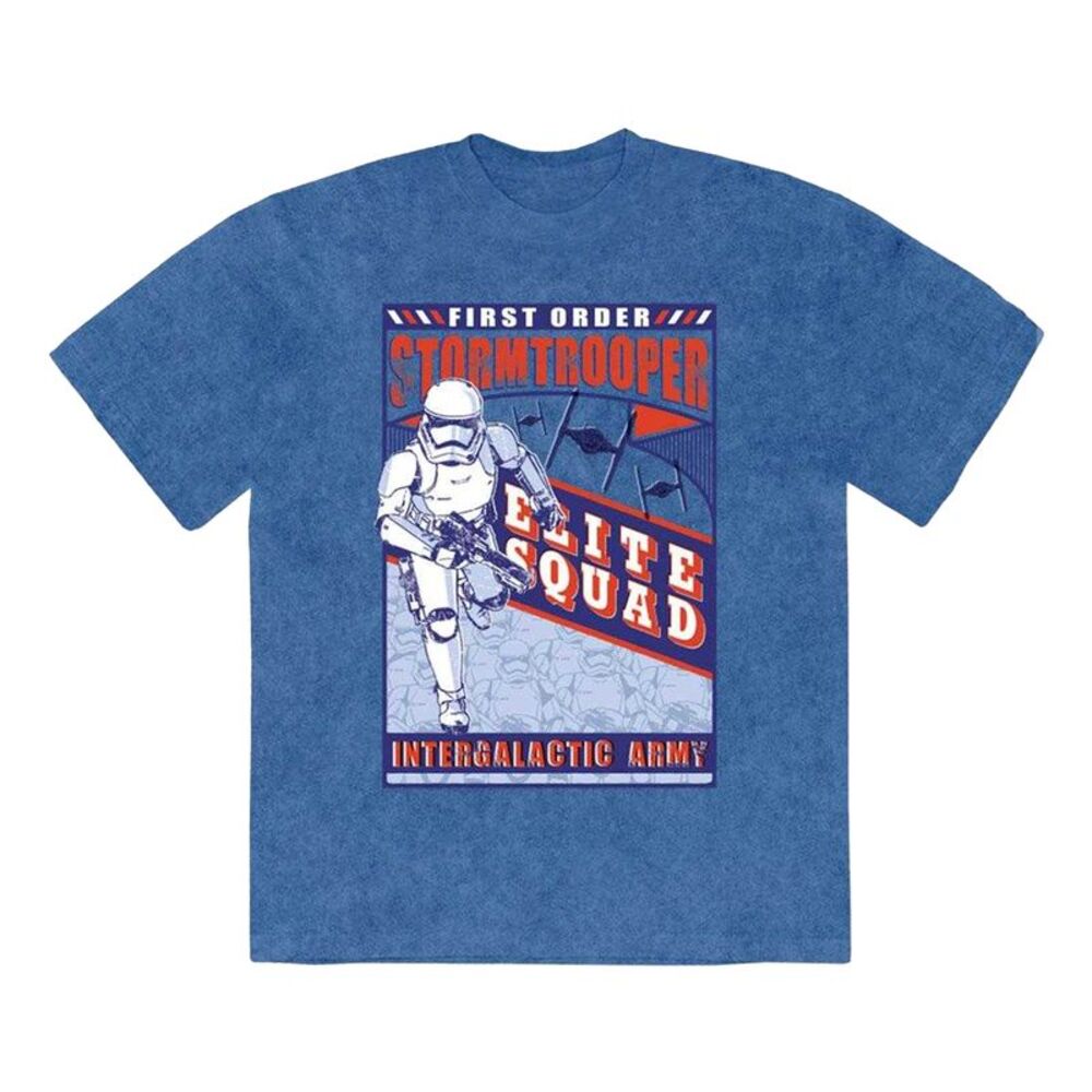 Star Wars Unisex Adult First Order Elite Squad Stone Wash T-Shirt / Denim Blue